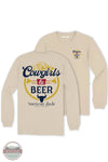 Simply Southern MN-LS-COWGIRLS-WHISPER Cowgirls & Beer 'merican Dude Long Sleeve T-Shirt front and back of shirt shown
