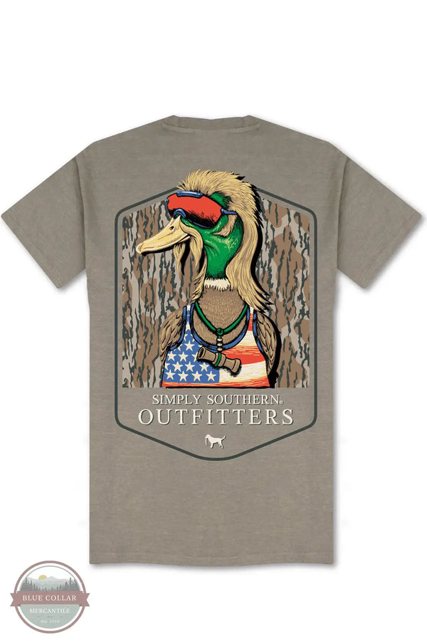 Simply Southern MN-SS-TREEDUCK-DESERTHTHR Mullet Duck Short Sleeve T-Shirt in Brown, rear