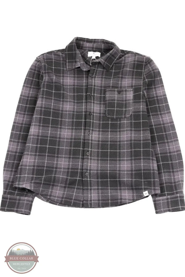 Simply Southern PP-0225-MN-SHKT-BRSH-PLDBLK Plaid Black Brushed Fleece Shacket image