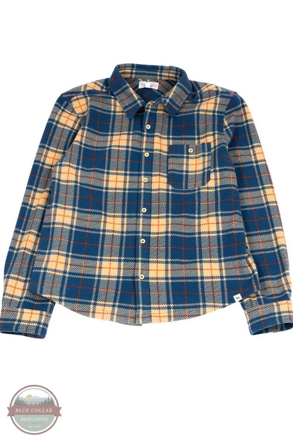 Simply Southern PP-0225-MN-SHKT-BRSH-PLDBLUE Plaid Blue Brushed Fleece Shacket image