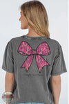 Simply Southern SS-CAMOBOW-WSHCOAL Camo Bow Short Sleeve T-Shirt in Charcoal, rear