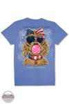 Simply Southern SS-DOGLIBERTY-WAVE Sweet Land Of Liberty Puppy Short Sleeve T-Shirt in Blue, rear
