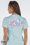 Simply Southern SS-HOME-VA-ICE Floral Virginia With Pink Bow in Light Blue, model