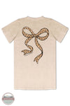 Simply Southern SS-LEOBOW-WSHECRU Leopard Bow Short Sleeve T-Shirt in Tan, rear