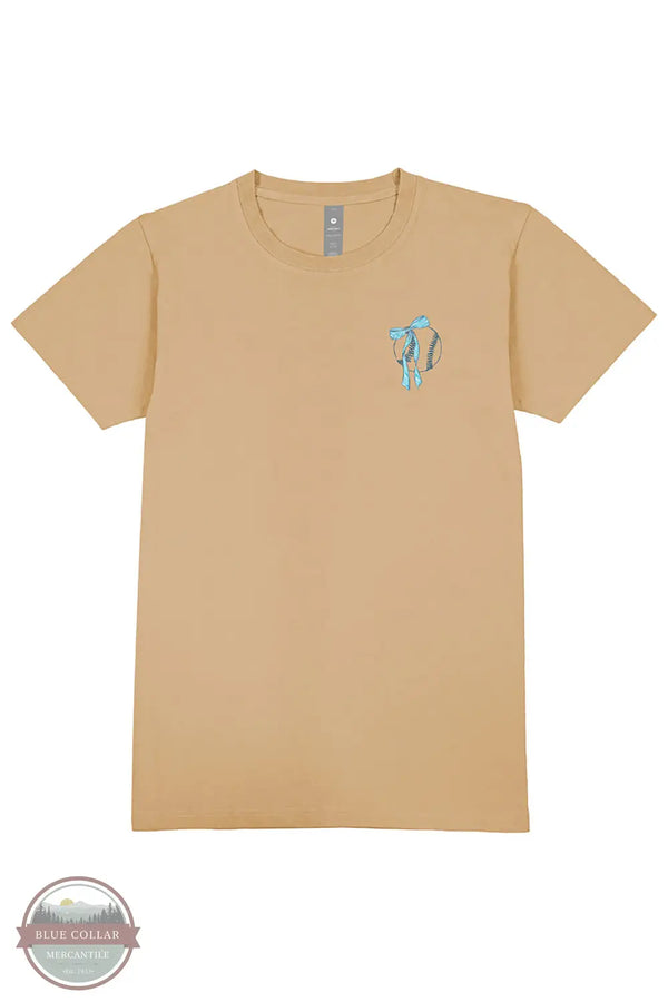 Simply Southern SS-PATCHBALL-KHAKI Patch Ball Short Sleeve T-Shirt in Khaki, front