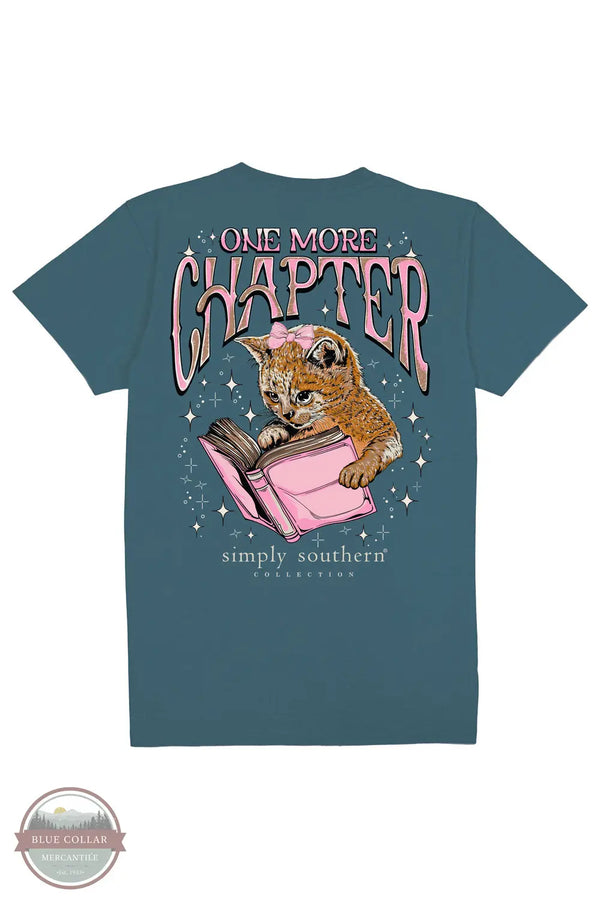Simply Southern YTH-SS-CHAPTER-COMET One More Chapter Short Sleeve T-Shirt in Blue, rear