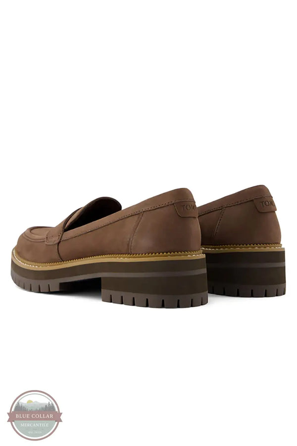 TOMS 10021357 Cara Dark Brown Leather Loafer, rear