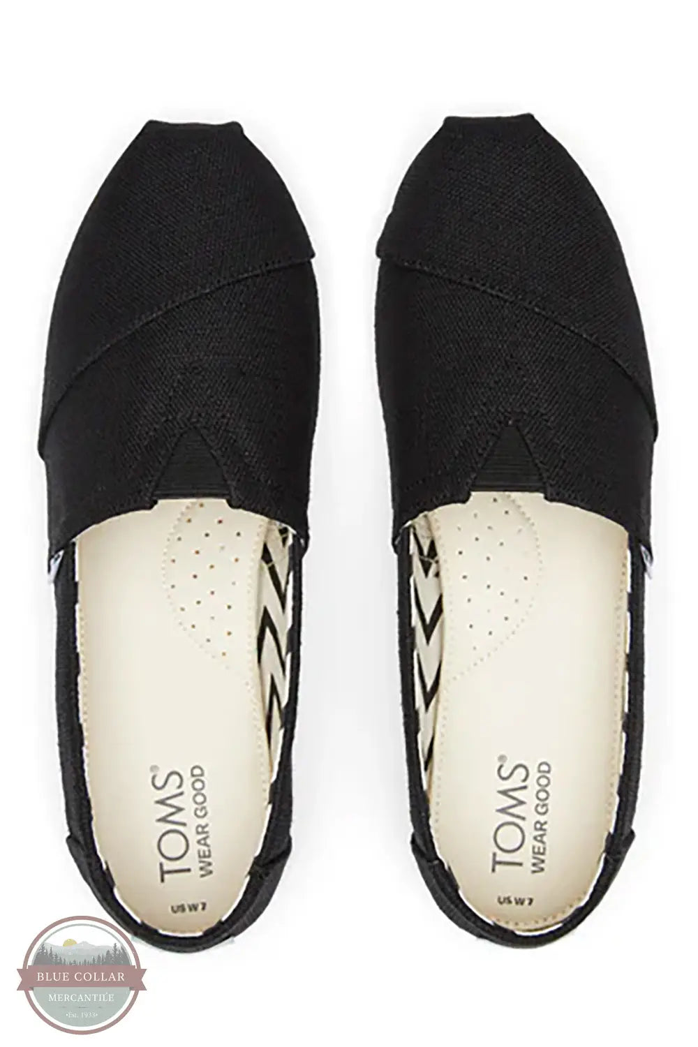 Toms Americas 10017732 Alpargata Black Heritage Canvas Espadrille, top