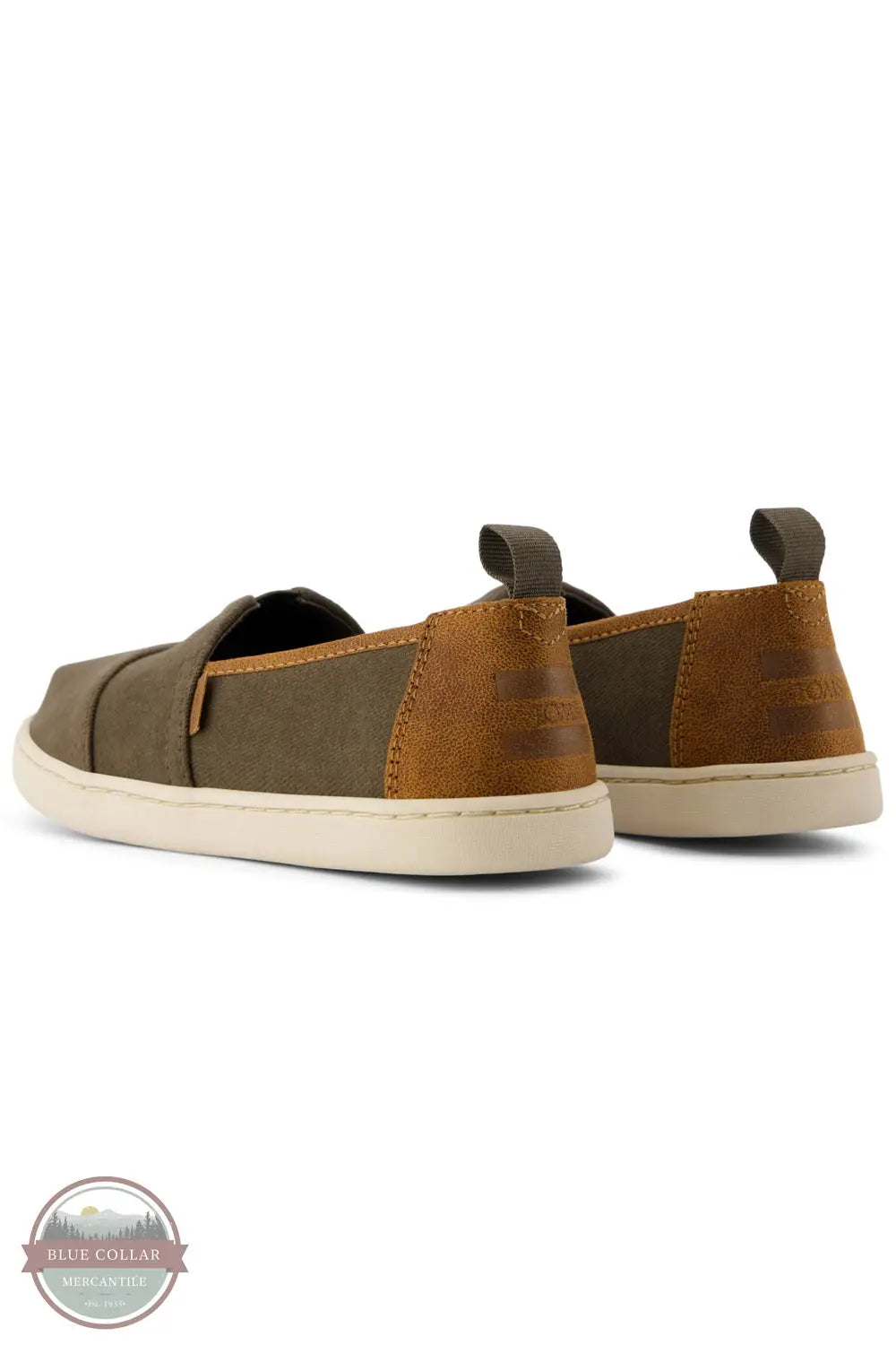 Toms Americas 10021233 Alpargata Canteen Vintage Canvas Kid Slip On in Green, rear