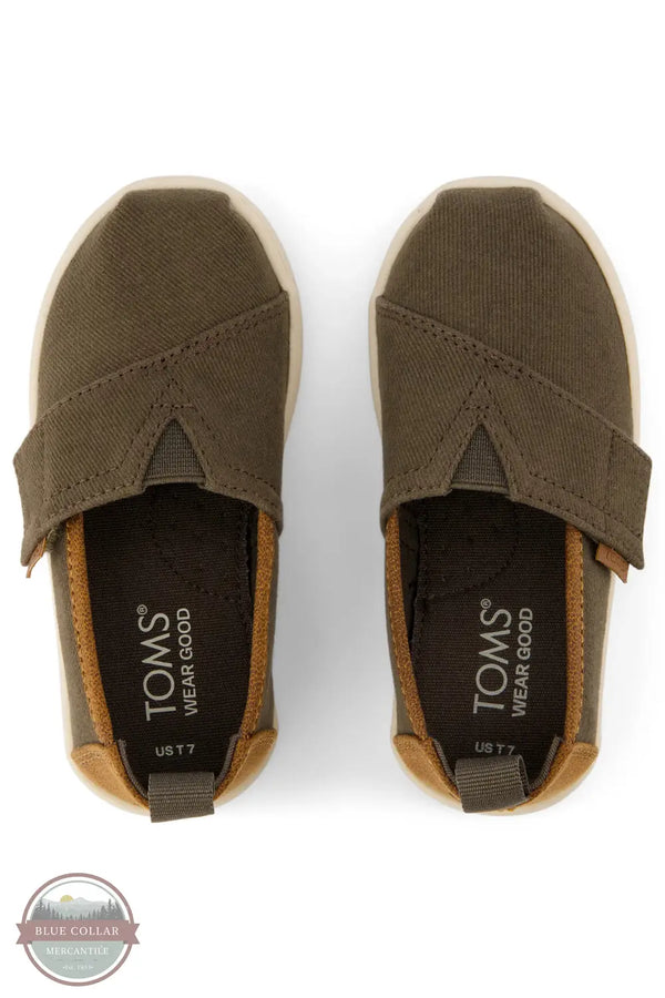Toms Americas 10021239 Alpargata Canteen Vintage Canvas Toddler Shoe in Green, top