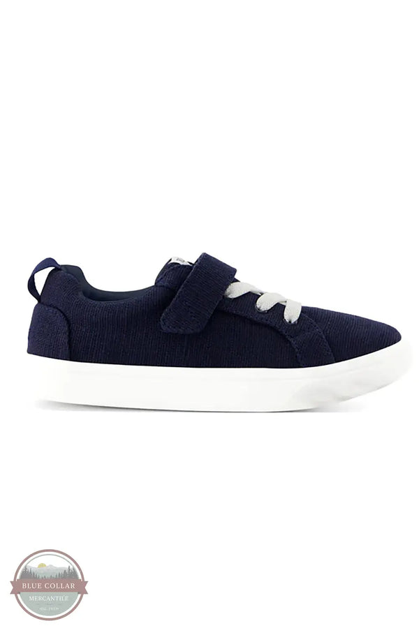 Toms Americas 10022058 Cruz Navy Blue Lace-Up Kids Sneaker, side