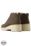 TOMS 10021332 Maude Wedge Lace-Up Boot in Canteen Green Suede with Faux Fur back view