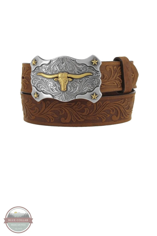 Tony Lama C60199 Little Texas Embossed Belt w/ Longhorn Buckle by Leegin