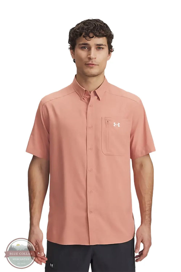 Under Armour 1369306 Drift Tide 2.0 Short Sleeve Shirt in coral, front