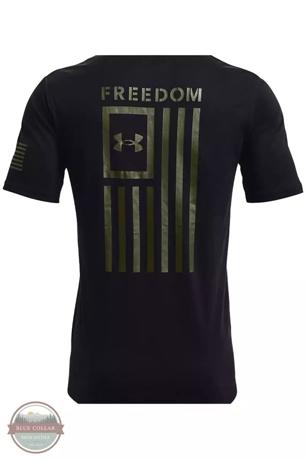 Under Armour 1370810 Men's UA Freedom Flag T-Shirt Black / Marine Green Back View