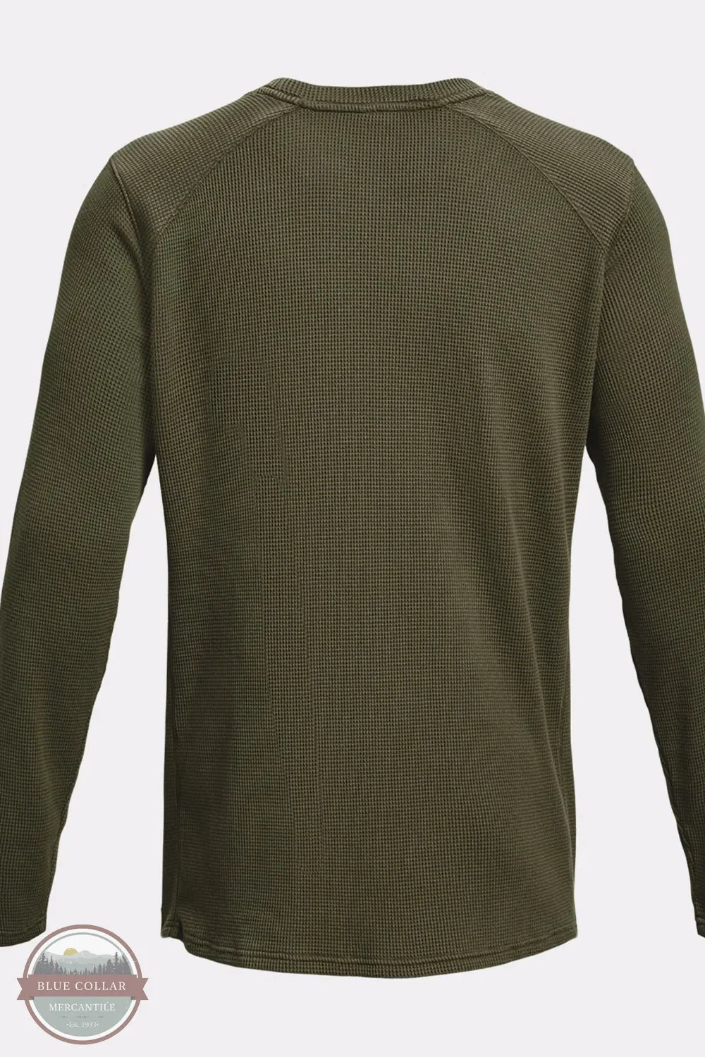 Under Armour 1373179-390 Men's UA Expanse Waffle Crew in Marine OD Green back shirt image