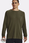 Under Armour 1373179-390 Men's UA Expanse Waffle Crew in Marine OD Green model image