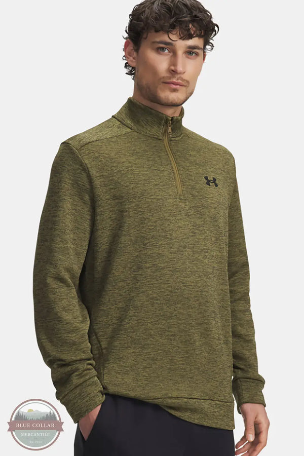 Under Armour 1373359 UA Armour Fleece Twist Quarter Zip Sweatshirt in 320 green, front