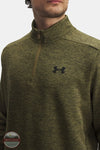 Under Armour 1373359 UA Armour Fleece Twist Quarter Zip Sweatshirt in 320 green, zoom