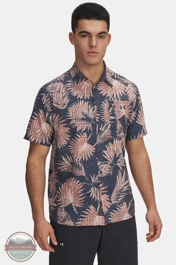 Under Armour 1376577 Dockside Short Sleeve Shirt in Blue, front