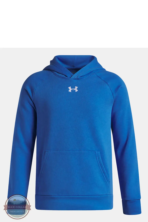 Under Armour 1379757 Rival Fleece Long Sleeve Hoodie in blue, front