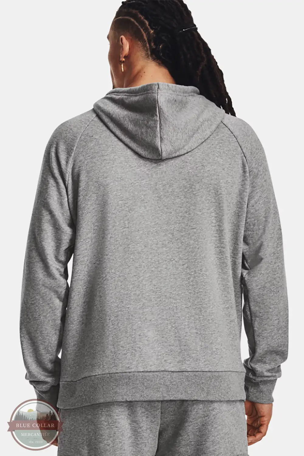 Under Armour 1379757 Rival Fleece Long Sleeve Hoodie in gray, rear