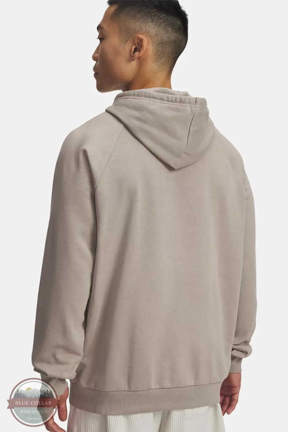 Under Armour 1379758 Rival Fleece Long Sleeve Hoodie in 203 tan, rear