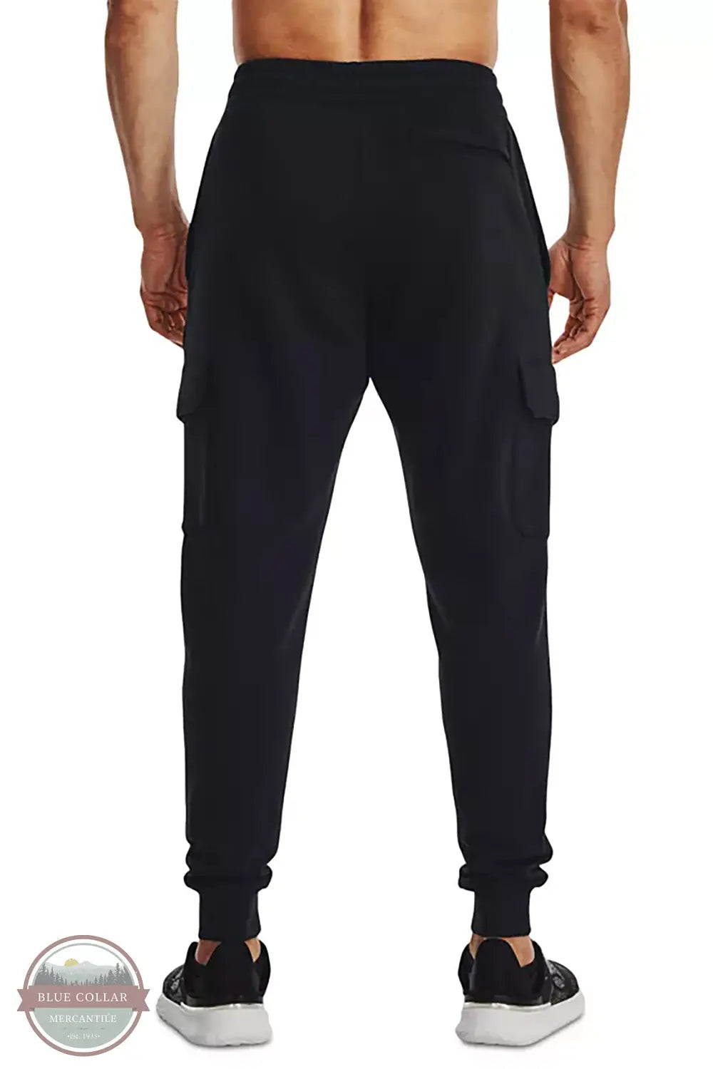 Under Armour 1382134-001 Rival Fleece Cargo Jogger in Black, rear