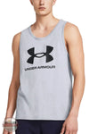 Under Armour 1382883-035 Sportstyle Logo Tank in Gray, front