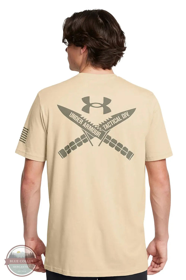 Under Armour 1389463-290 Freedom Tactical Short Sleeve T-Shirt in Tan, rear