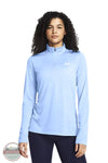 Under Armour 1384225-465 Long Sleeve UA Tech™ Twist Half Zip T-Shirt in Horizon Blue / White model front view