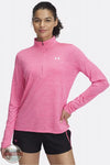 Under Armour 1384225 UA Tech Twist 1/2 Zip Top in Pink, front