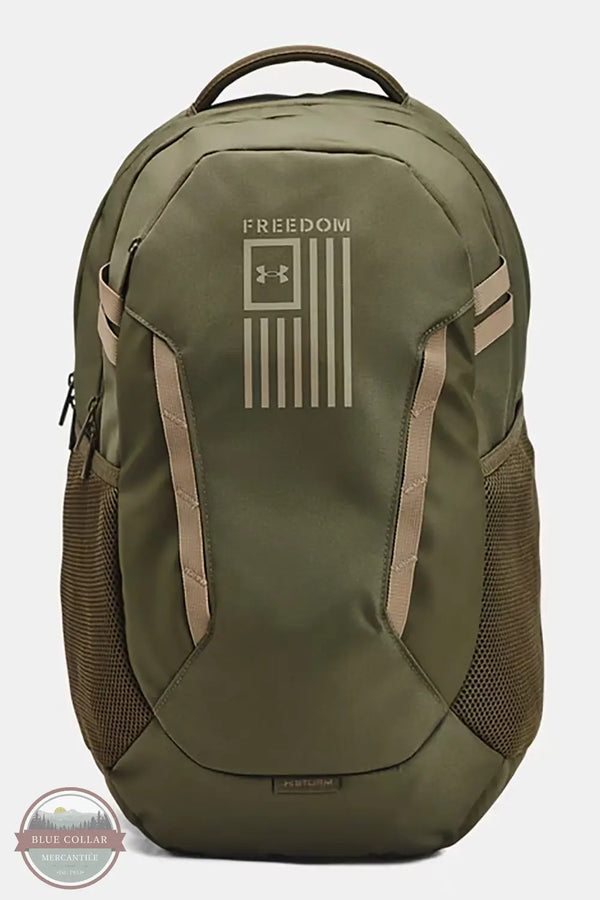 Under Armour 1387535 UA Hustle 6.0 Freedom Backpack in Green, front