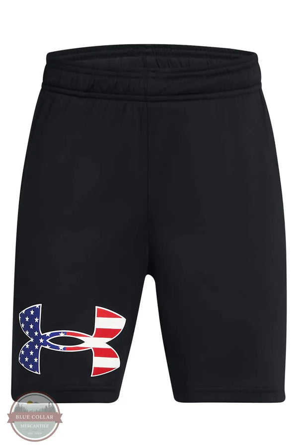 Under Armour 1388359-001 Freedom Tech Logo Shorts in Black, front