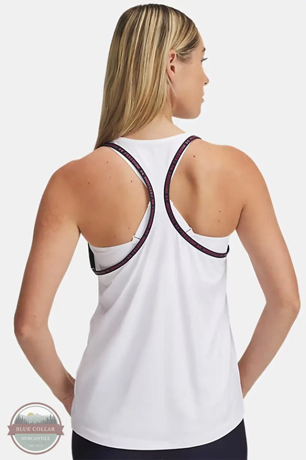 Under Armour 1389776 Freedom Knockout Tank in White, rear