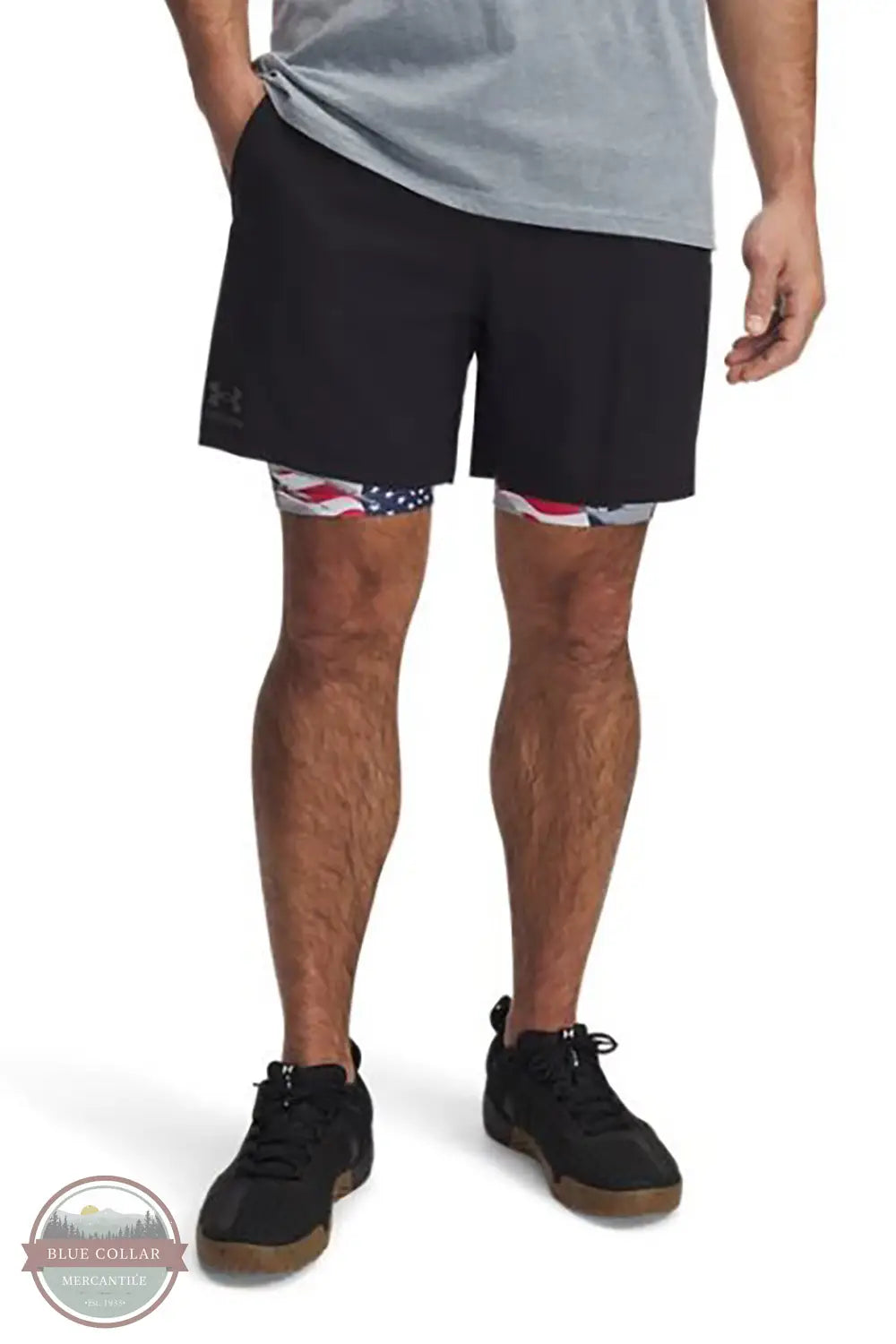 Under Armour 1389780 Freedom Vanish 2-in-1 Shorts in black, front