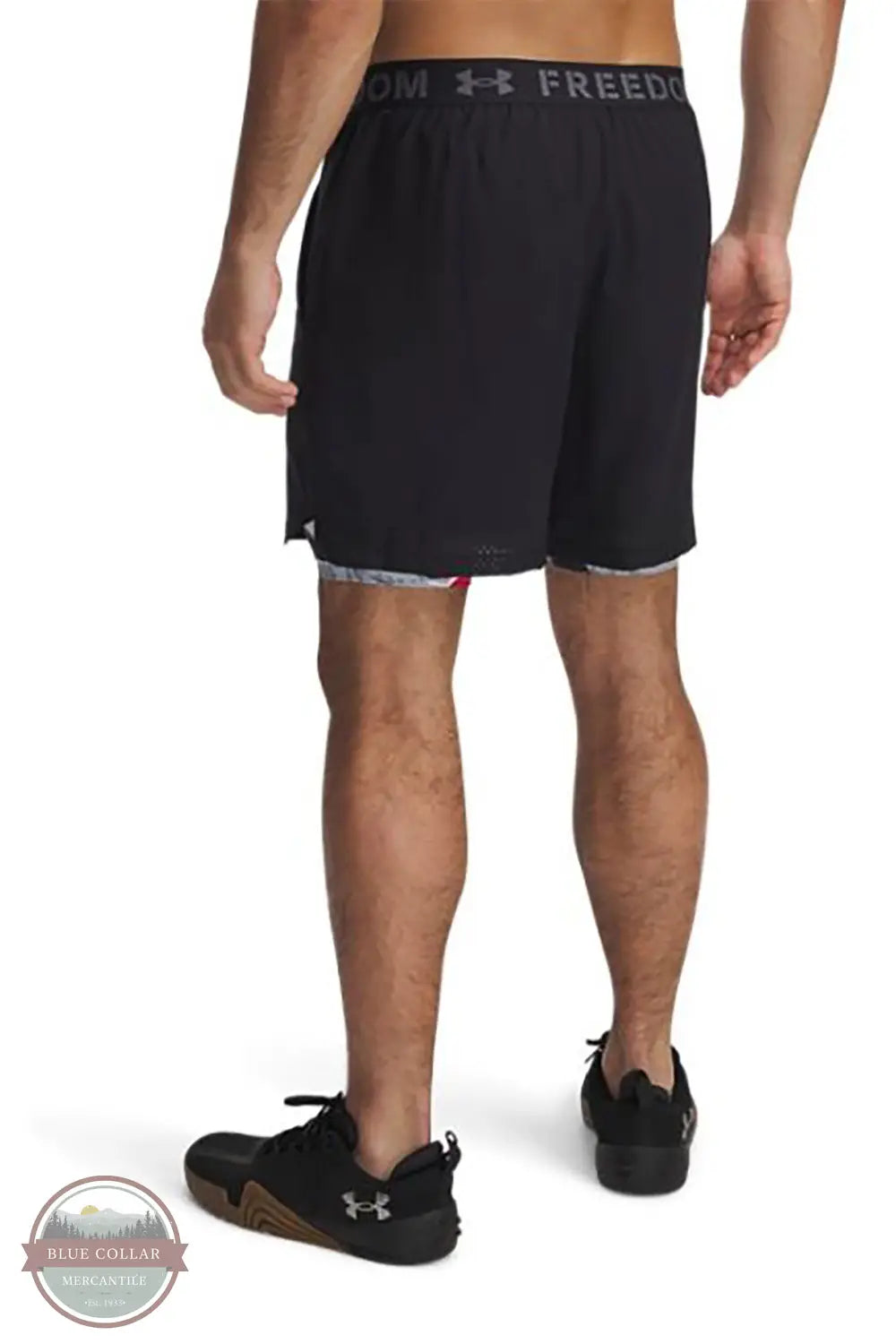 Under Armour 1389780 Freedom Vanish 2-in-1 Shorts in black, rear
