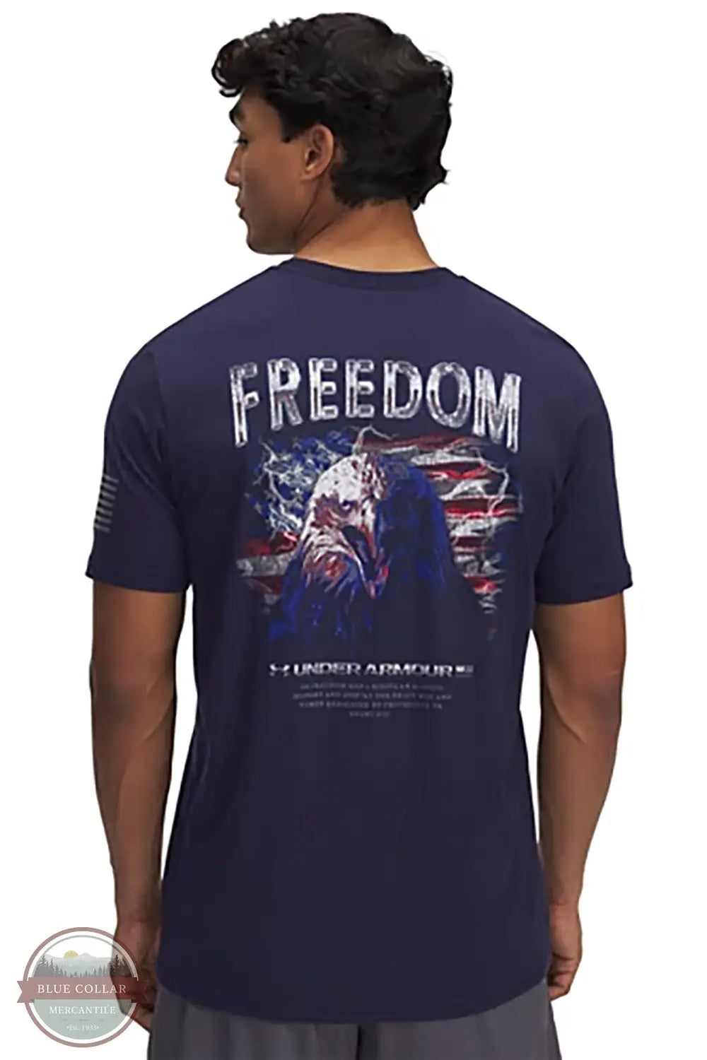 Under Armour 1389921-410 Freedom Eagle Short Sleeve T-Shirt in Navy, rear