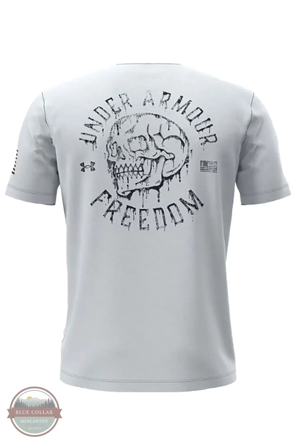 Under Armour 1389926-035 Freedom Skull Short Sleeve T-Shirt in Gray, rear