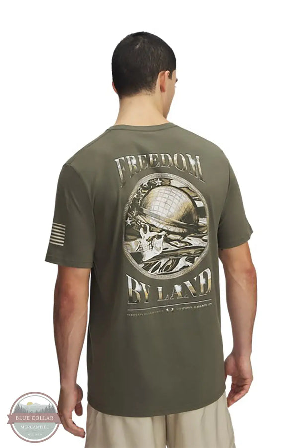 Under Armour 1389928-390 Freedom by Land Short Sleeve T-Shirt in Green, rear