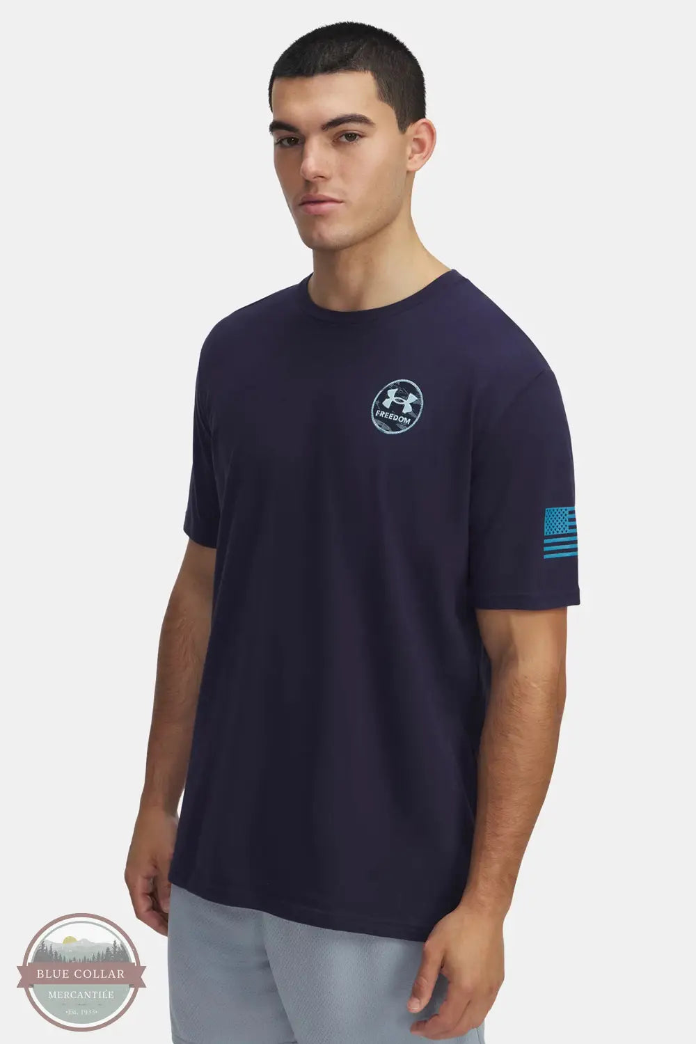 Under Armour 1389929-410 Freedom by Sea Short Sleeve T-Shirt in Navy Blue, front