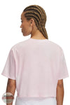 Under Armour 1389980 Freedom Crop Short Sleeve T-Shirt in pink, rear