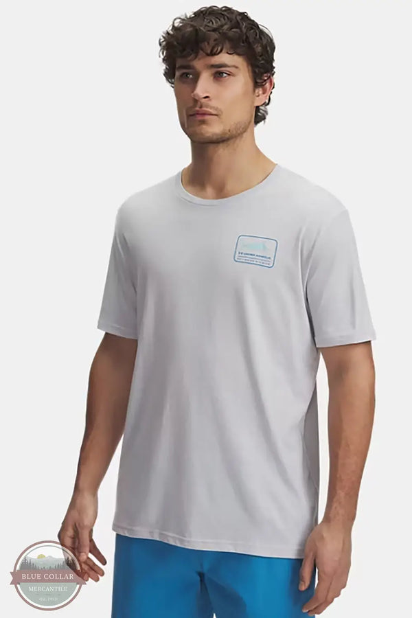 Under Armour 1390216-014 Marlin Short Sleeve T-Shirt in Light Gray, front