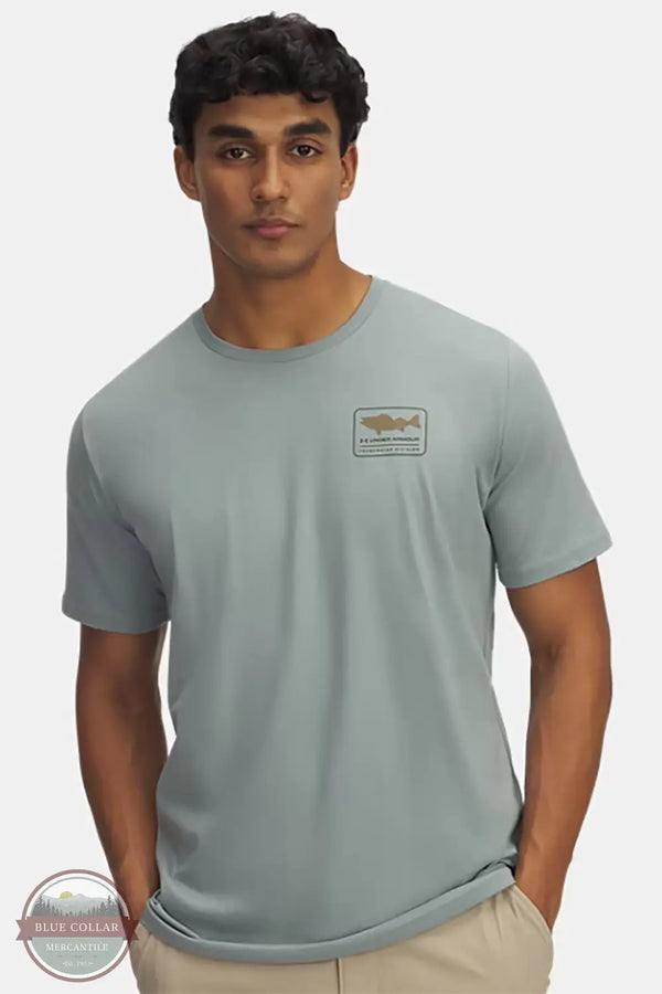 Under Armour 1390217-348 Short Sleeve Walleye T-Shirt in Green, front