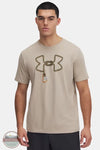 Under Armour 1390223-299 Outdoor Roper Branded Short Sleeve T-Shirt in Tan, front