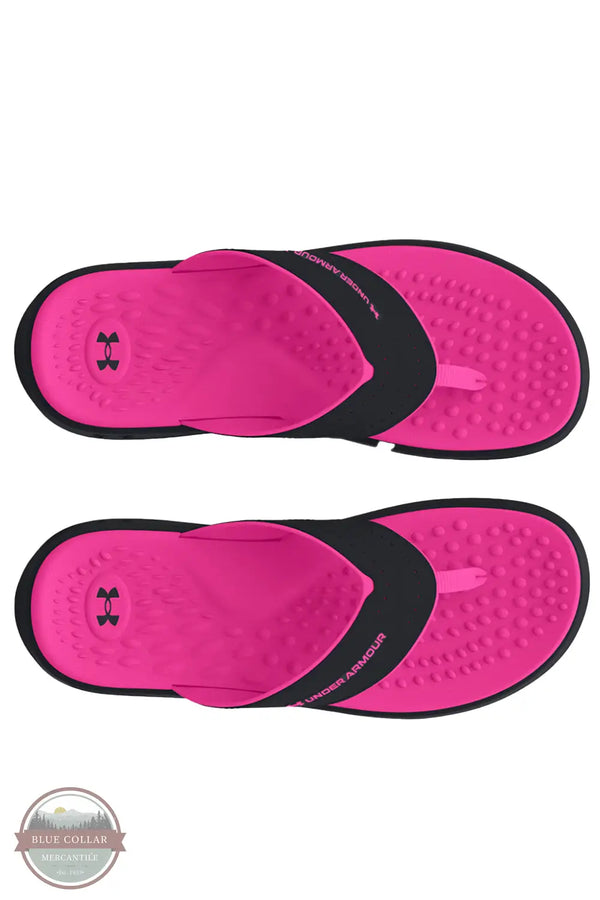 Under Armour 3026030-002 Ignite Pro Marbella Thong Sandals in Black/Pink, top