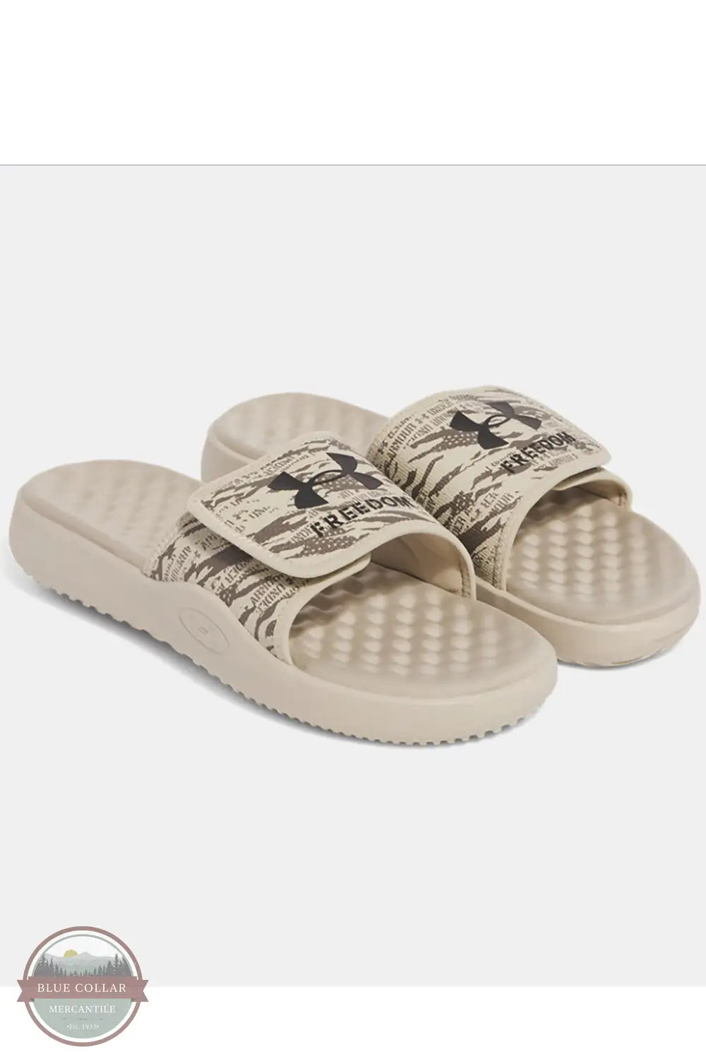 Under Armour 3028096-290 Ignite Pro 8 Freedom Slide Sandals in Tan, front