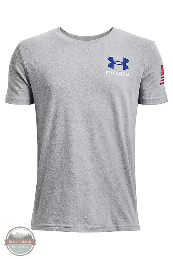 Under Armour 6000251-035 Freedom Flag Short Sleeve T-Shirt in Heather Gray, front