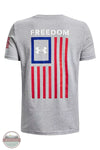 Under Armour 6000251-035 Freedom Flag Short Sleeve T-Shirt in Heather Gray, rear