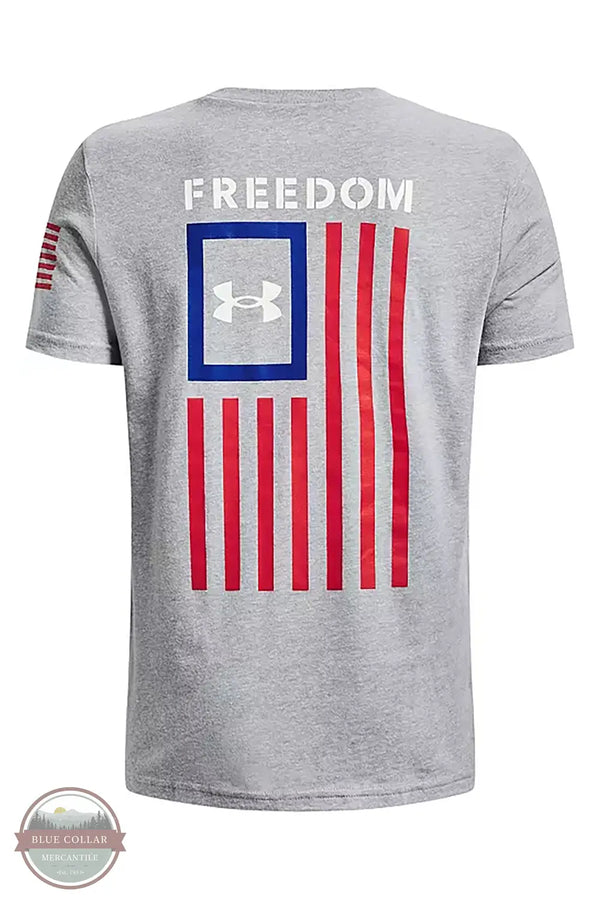 Under Armour 6000251-035 Freedom Flag Short Sleeve T-Shirt in Heather Gray, rear